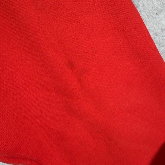 Comfrt Hoodie Sweatshirt Mens Small Red Fleece Pullover Kangaroo Pocket Logo - Picture 7 of 11